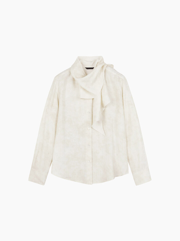 Cream shirt with scarf - sisley k shirts - Creamy White | Sisley K image number 2